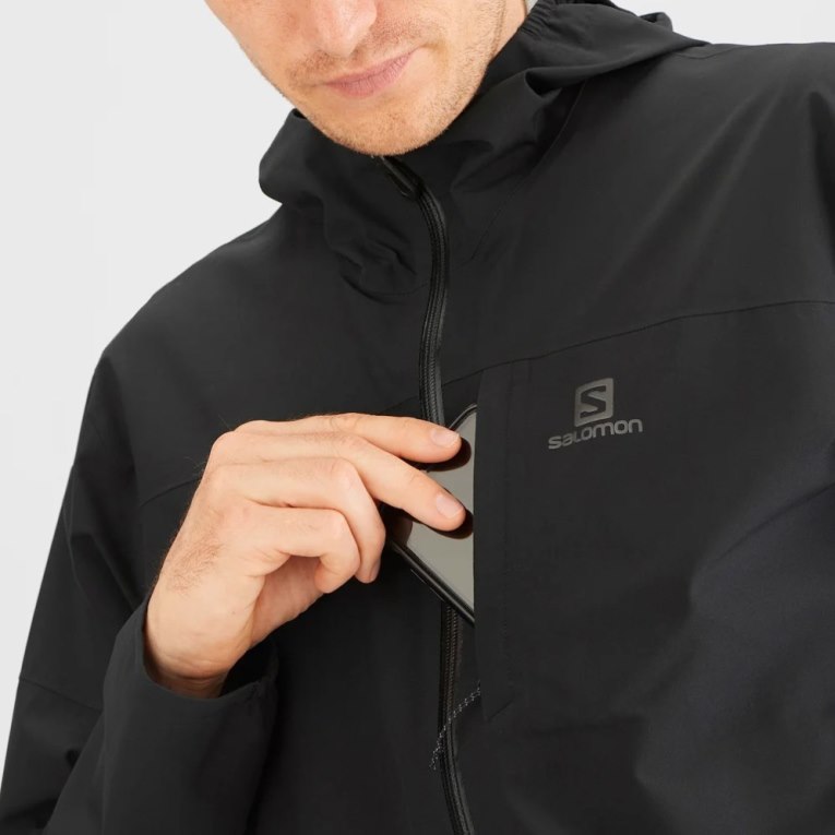 Black Salomon Outrack Waterproof 2.5L Men's Shell Jackets | PH 12057E